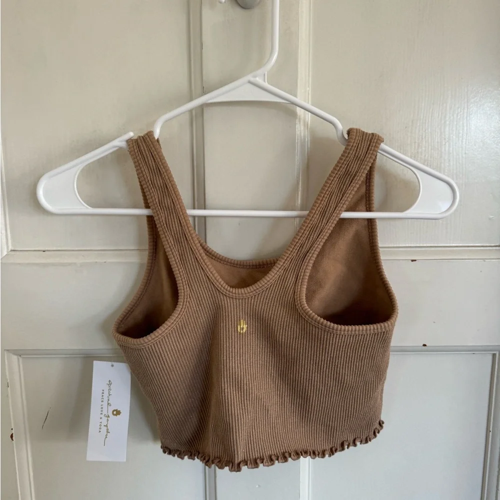 NWT Spiritual Gangster Amor Lurex metallic gold crop top size medium/large. - Picture 5 of 7